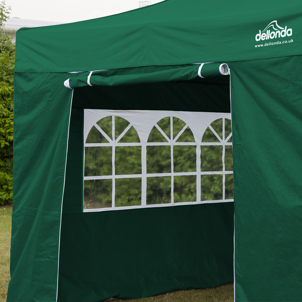 Dellonda Premium Pop-Up Gazebo & Side Walls, Water Resistant, 3x3m, Green (DG166)