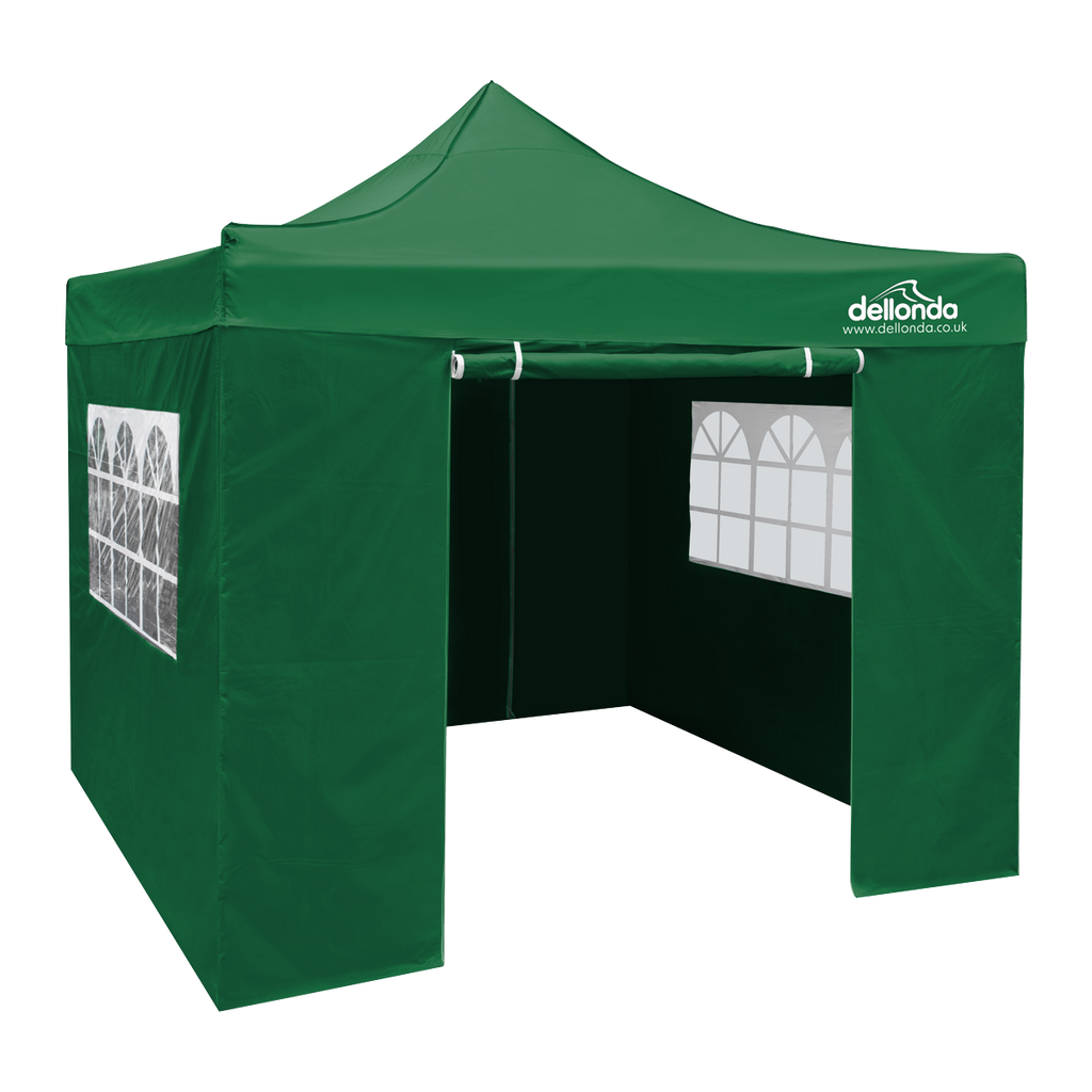 Dellonda Premium Pop-Up Gazebo & Side Walls, Water Resistant, 3x3m, Green (DG166)
