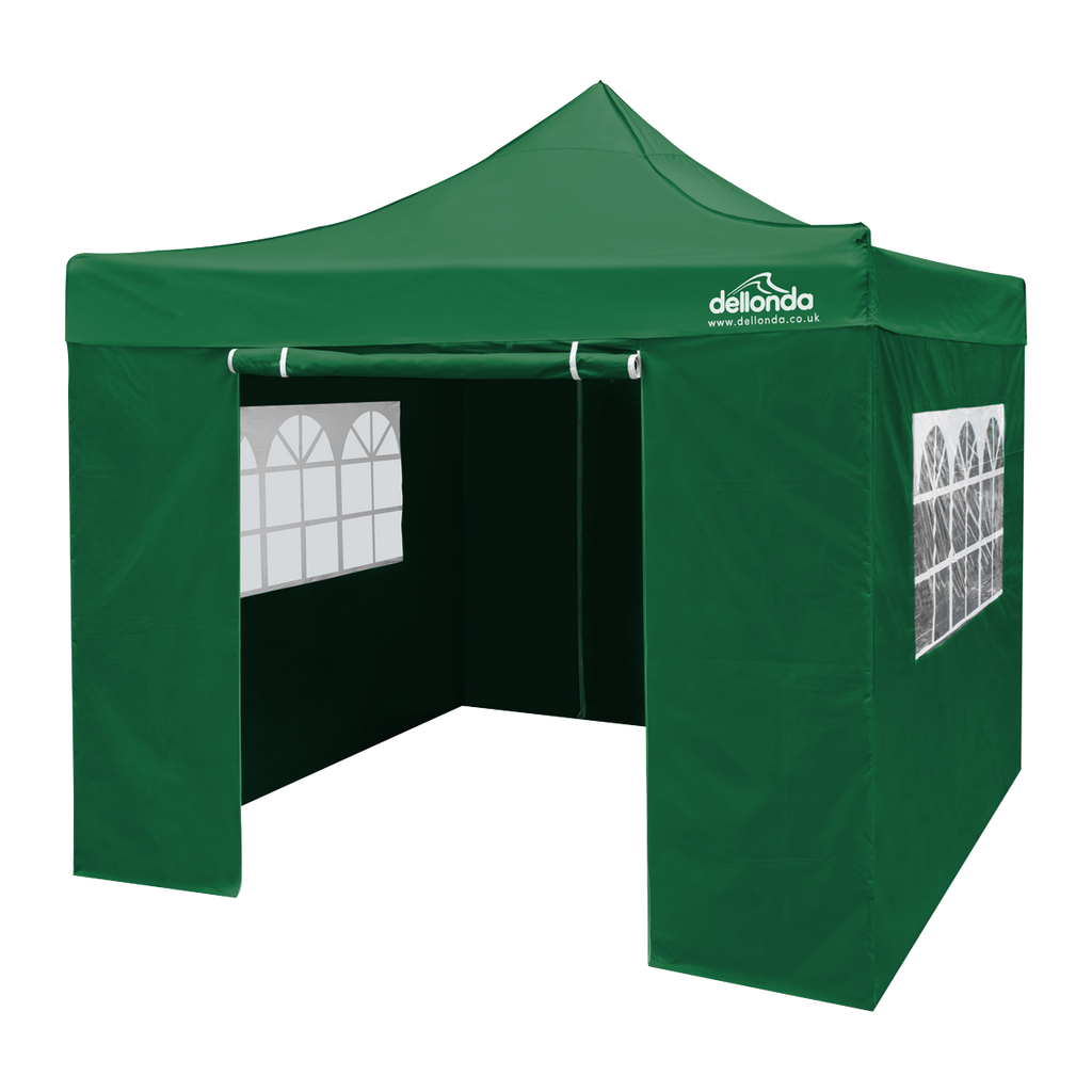Dellonda Premium Pop-Up Gazebo & Side Walls, Water Resistant, 3x3m, Green (DG166)