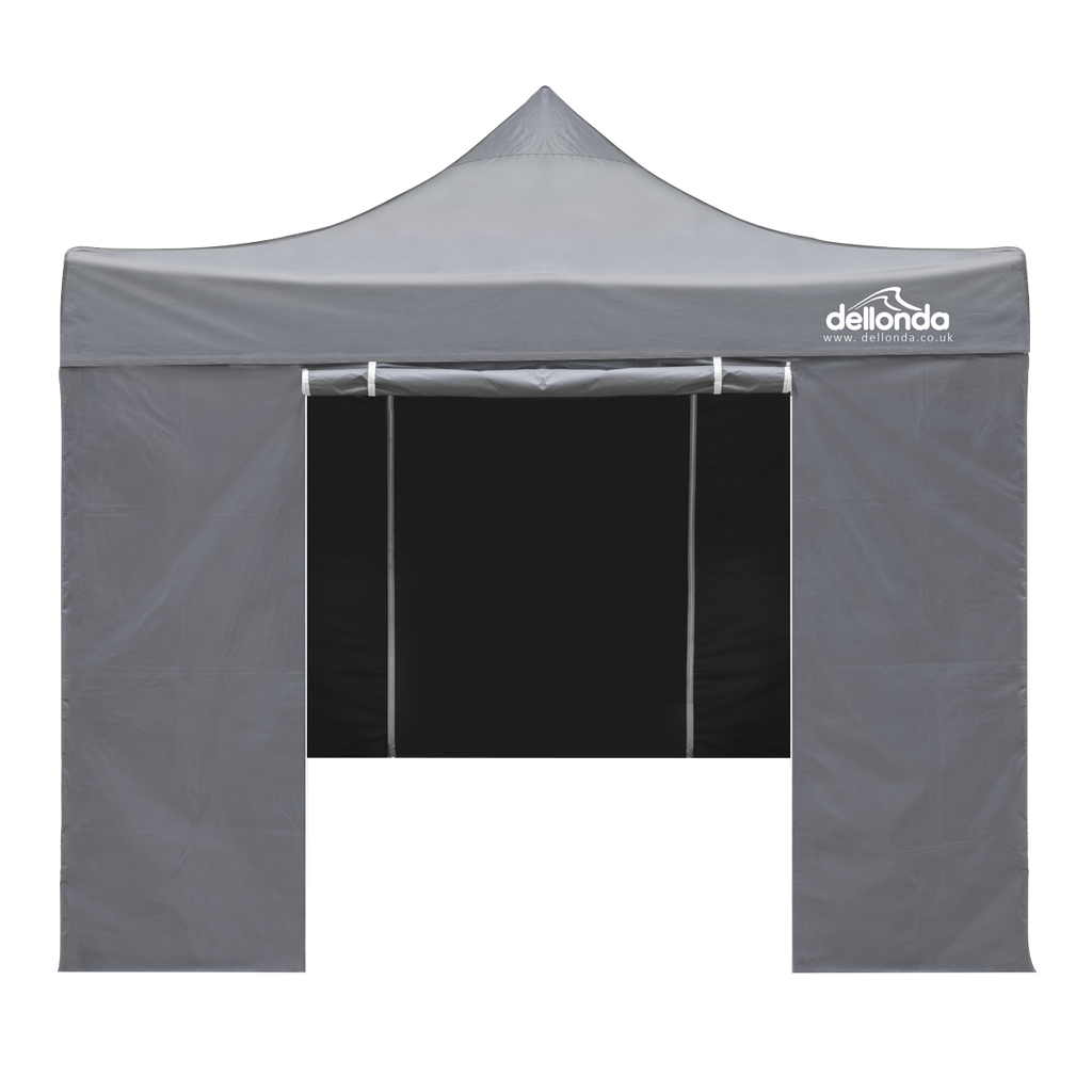 Dellonda Premium Pop-Up Gazebo & Side Walls, Water Resistant, 3x3m, Grey (DG167)