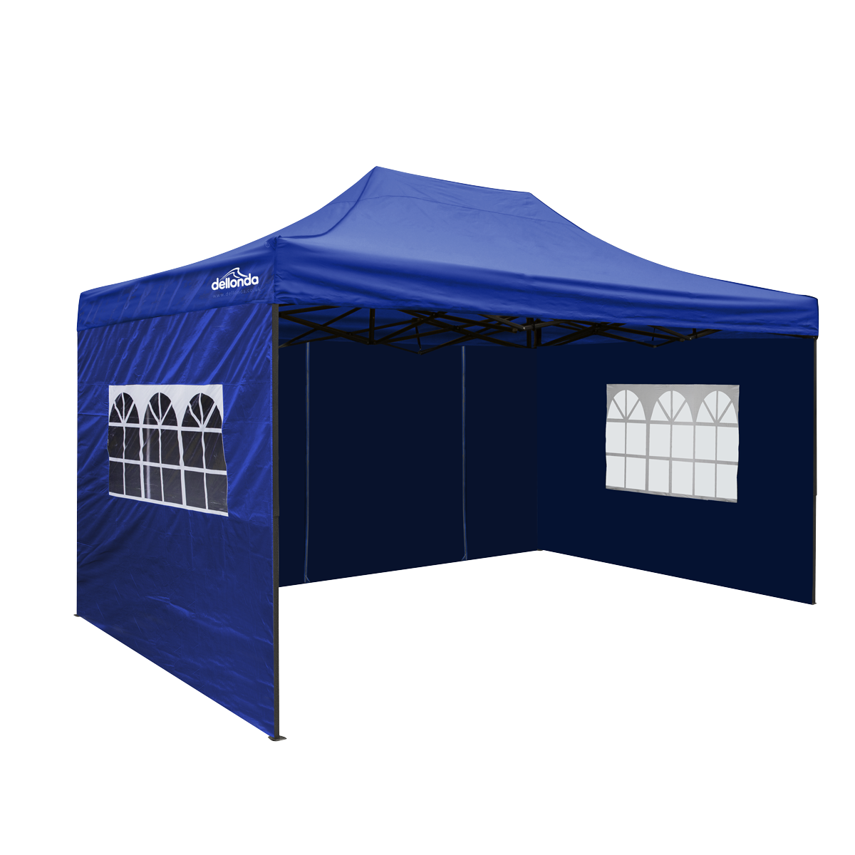 Dellonda Premium Pop-Up Gazebo & Side Walls, Water Resistant, 3x4.5m, Blue (DG169)