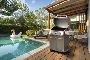 Dellonda DG16 3 Burner Deluxe Gas BBQ Grill with Piezo Ignition & Thermometer, Stainless Steel