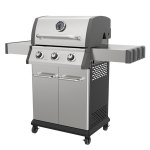 Dellonda DG16 3 Burner Deluxe Gas BBQ Grill with Piezo Ignition & Thermometer, Stainless Steel