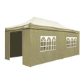 Dellonda DG172 Premium Pop-Up Gazebo & Side Walls, 3m x 6m, Beige