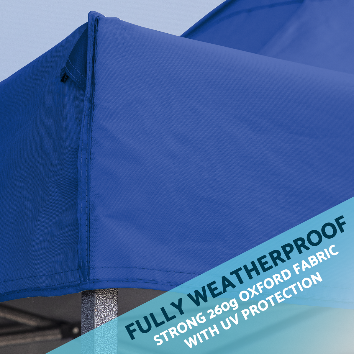Dellonda Premium 3x6m Pop-Up Gazebo & Side Walls, PVC Coated, Water-Resistant Fabric with Carry Bag, Rope, Stakes & Weight Bags - Blue Canopy - DG173
