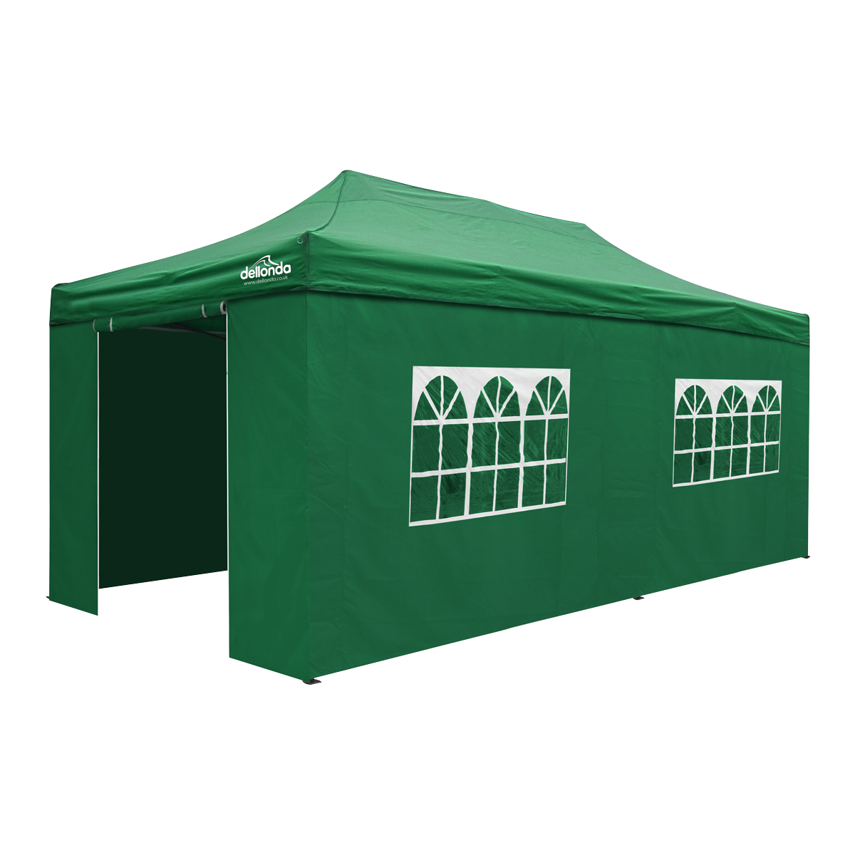 Dellonda DG174 Premium Pop-Up Gazebo & Side Walls, 3m x 6m, Green