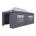 Dellonda DG175 Premium Pop-Up Gazebo & Side Walls, 3m x 6m, Grey