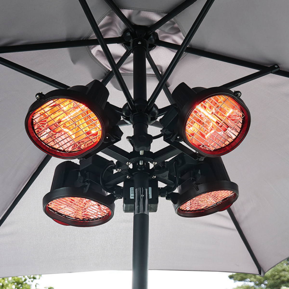 Dellonda Folding Parasol Patio Infrared Heater 1800W Four Panels