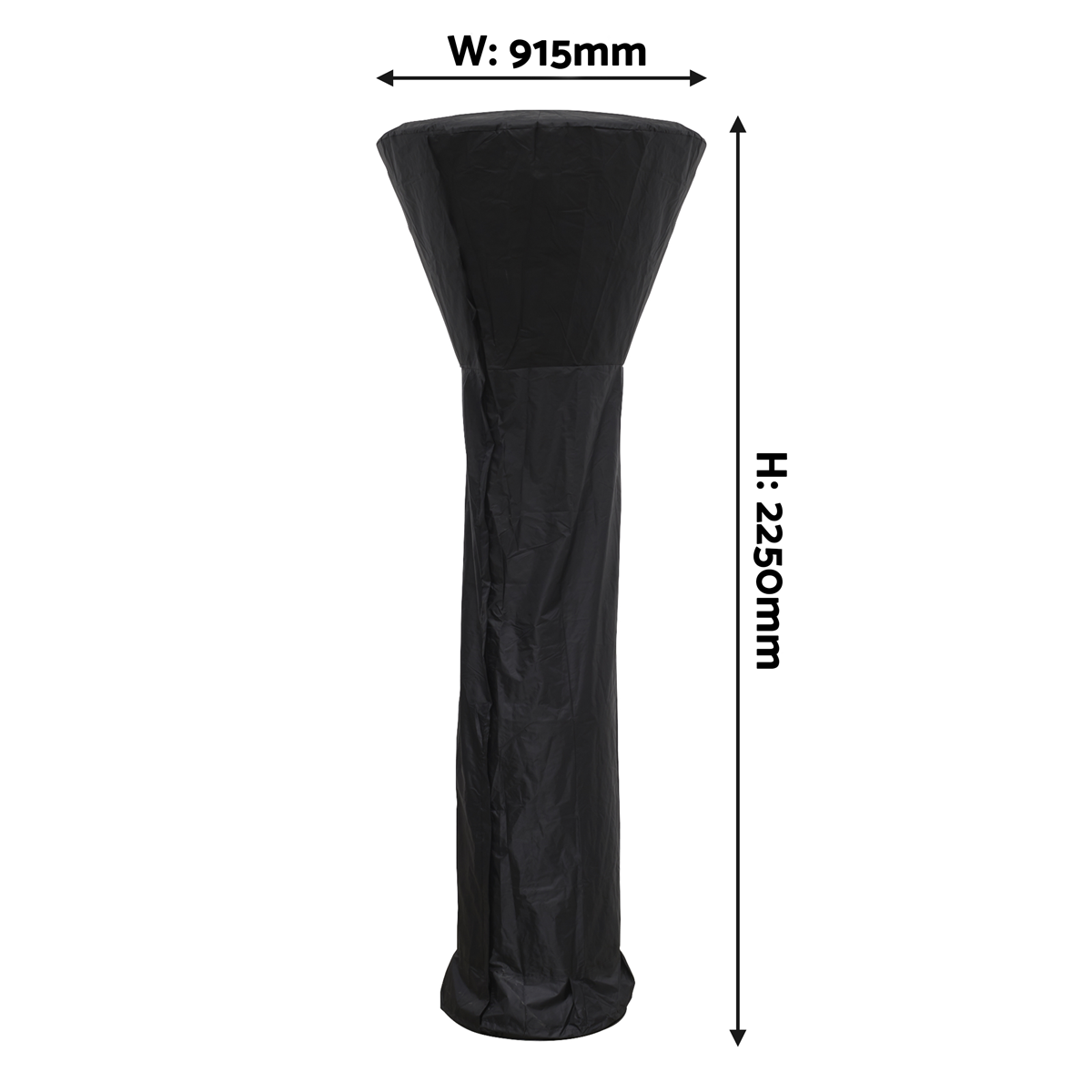 Dellonda PVC Water-Resistant Patio Heater Cover, Black (DG179)