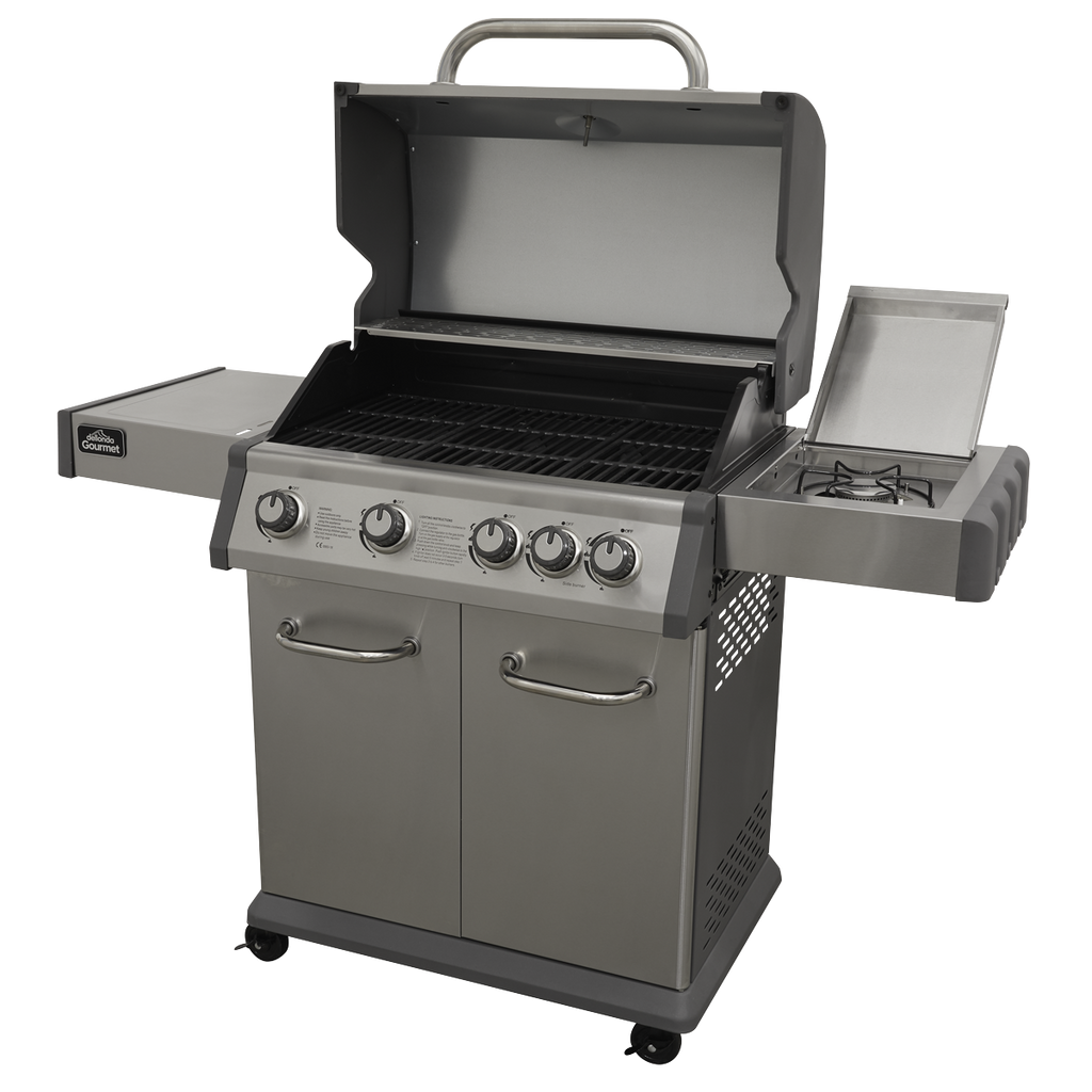Dellonda 4+1 Burner Deluxe Gas BBQ Grill with Piezo Ignition & Thermometer - Stainless Steel