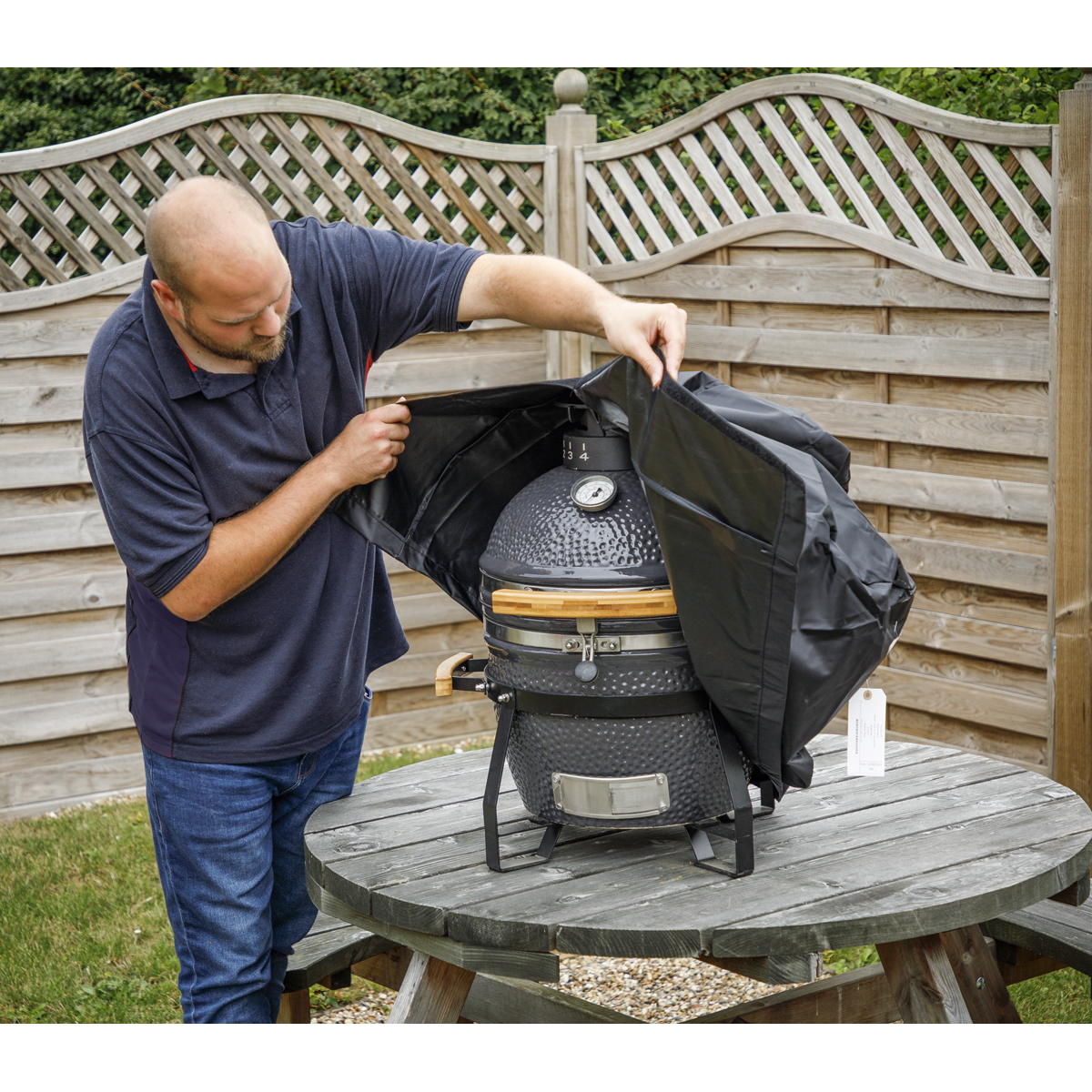 Dellonda Water-Resistant Kamado BBQ Cover for DG158 (DG182)