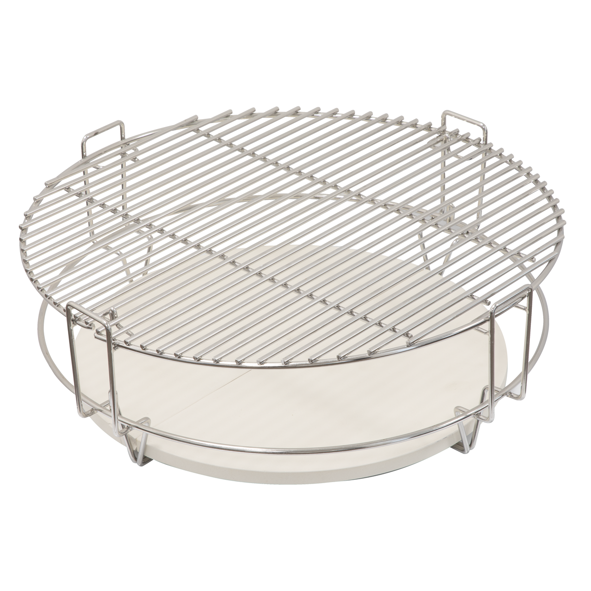 Dellonda Kamado Halfmoon Ceramic Heat Deflector Plates 15", Set of 2 (DG185)