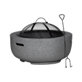 Dellonda Round MgO Fire Pit with BBQ Grill, Ø60cm, Dark Grey (DG189) (Factory Refurbished A)