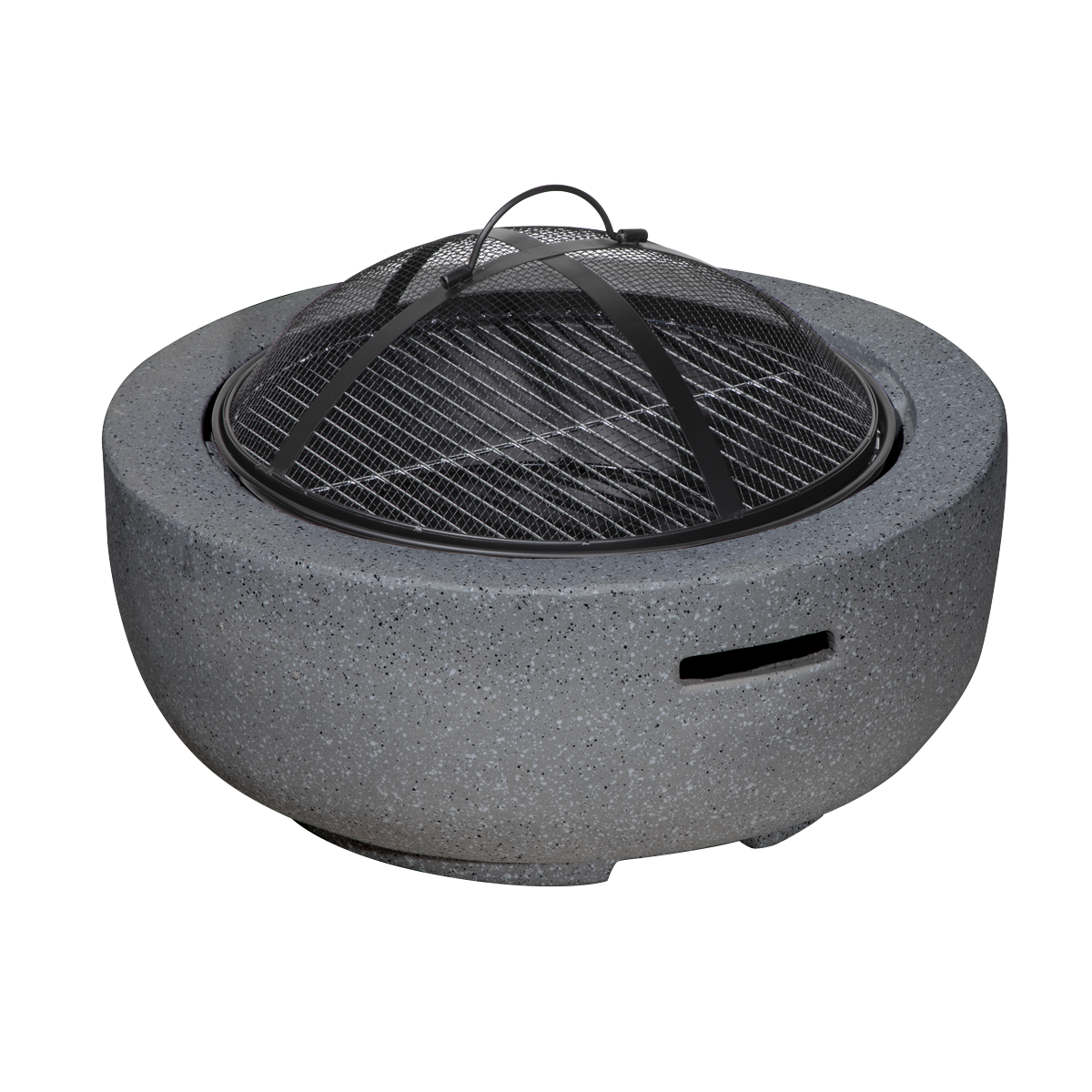 Dellonda Round MgO Fire Pit with BBQ Grill, Ø60cm, Dark Grey (DG189) (Factory Refurbished A)