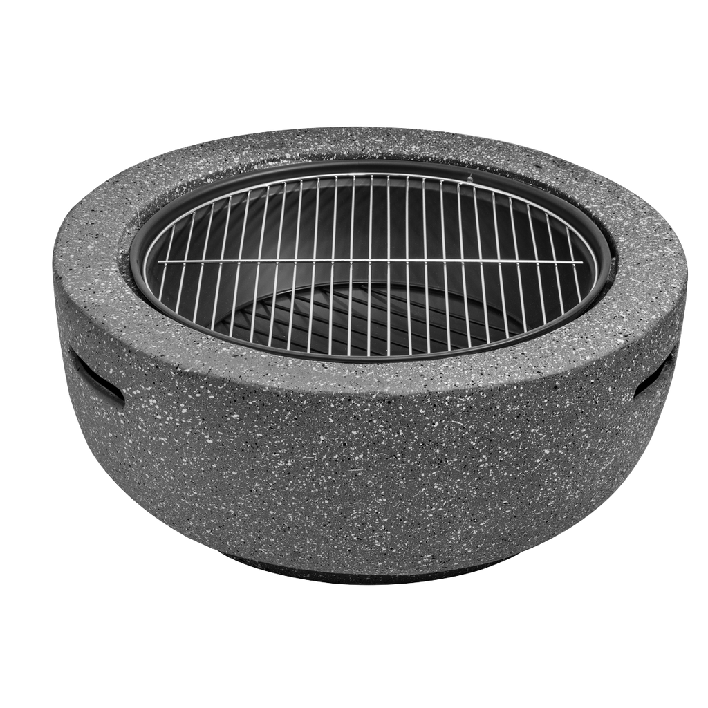 Dellonda Round MgO Fire Pit with BBQ Grill, Ø60cm, Dark Grey (DG189) (Factory Refurbished A)
