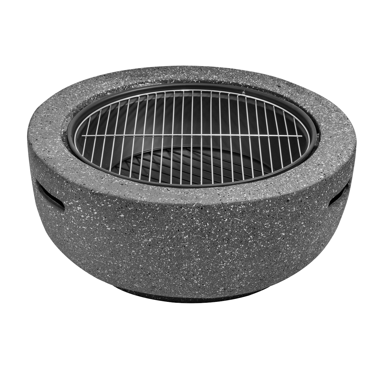 Dellonda Round MgO Fire Pit with BBQ Grill, Ø60cm, Dark Grey (DG189) (Factory Refurbished A)
