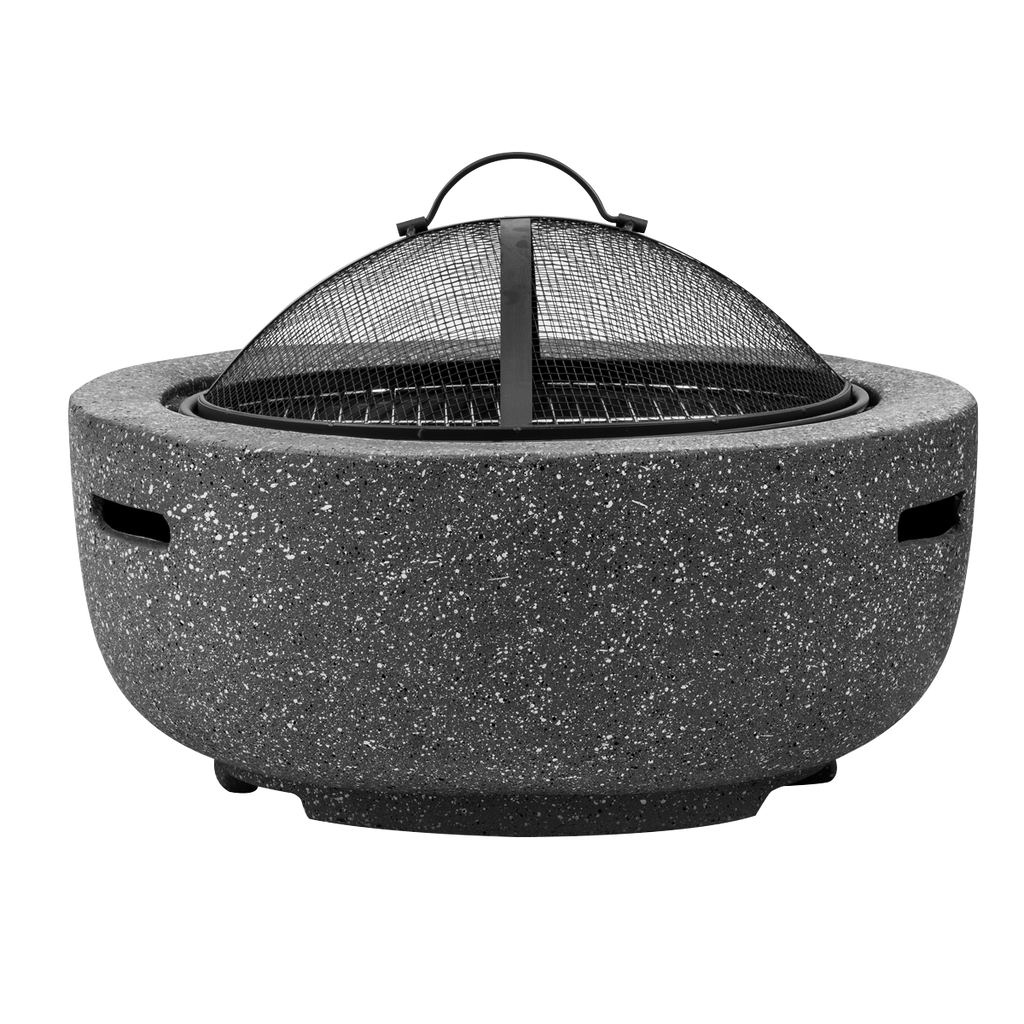 Dellonda Round MgO Fire Pit with BBQ Grill, Ø60cm, Dark Grey (DG189) (Factory Refurbished A)