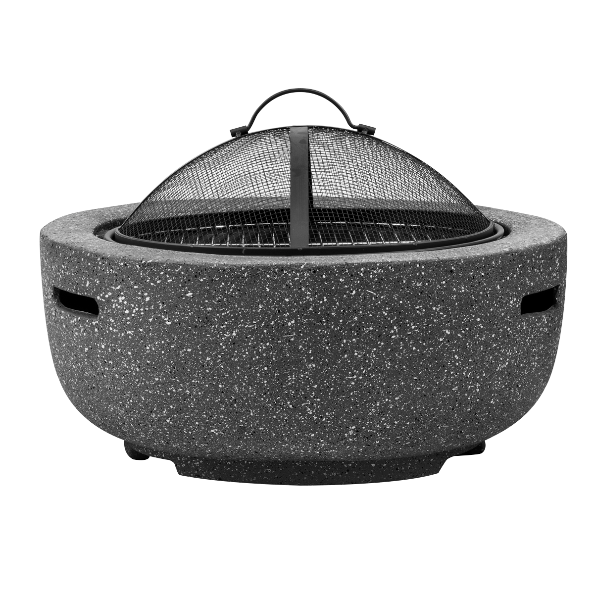 Dellonda Round MgO Fire Pit with BBQ Grill, Ø60cm, Dark Grey (DG189) (Factory Refurbished A)