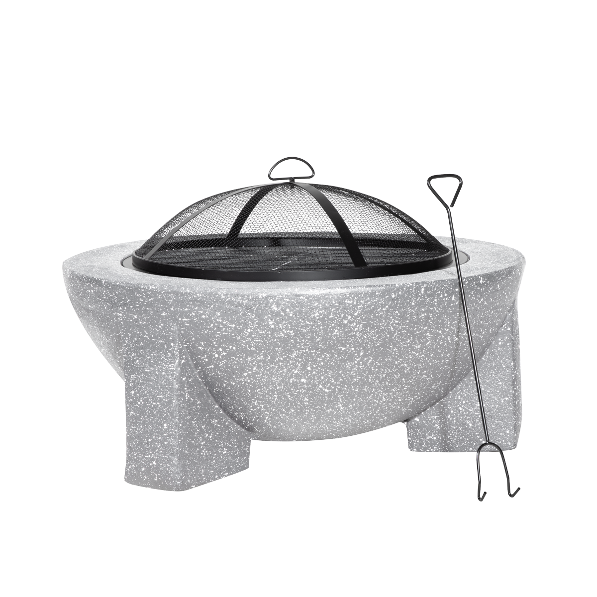 Dellonda Round MgO Fire Pit with BBQ Grill, Ø75cm, Light Grey (DG190)