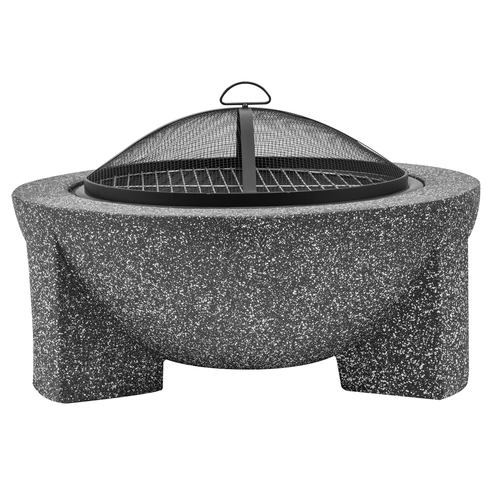 Dellonda Round MgO Fire Pit with BBQ Grill, Ø75cm, Dark Grey (DG191) (Factory Refurbished A)