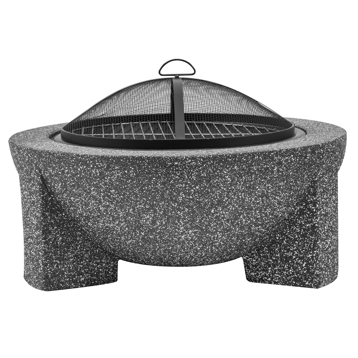 Dellonda Round MgO Fire Pit with BBQ Grill, Ø75cm, Dark Grey (DG191) (Factory Refurbished A)
