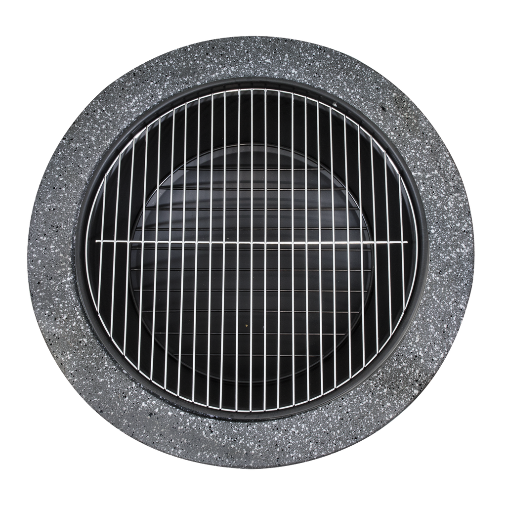 Dellonda Round MgO Fire Pit with BBQ Grill, Ø75cm, Dark Grey (DG191) (Factory Refurbished A)