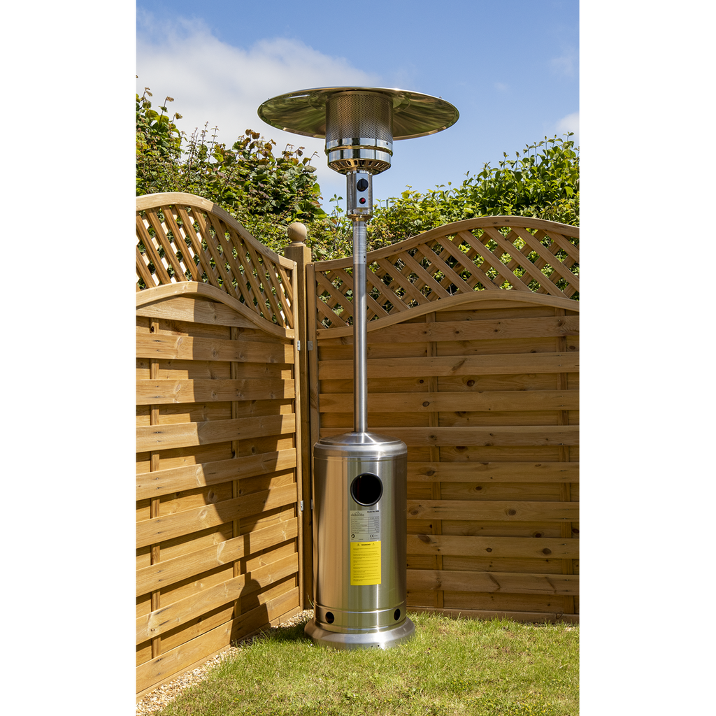 Dellonda Freestanding Gas Patio Heater 13kW Stainless Steel