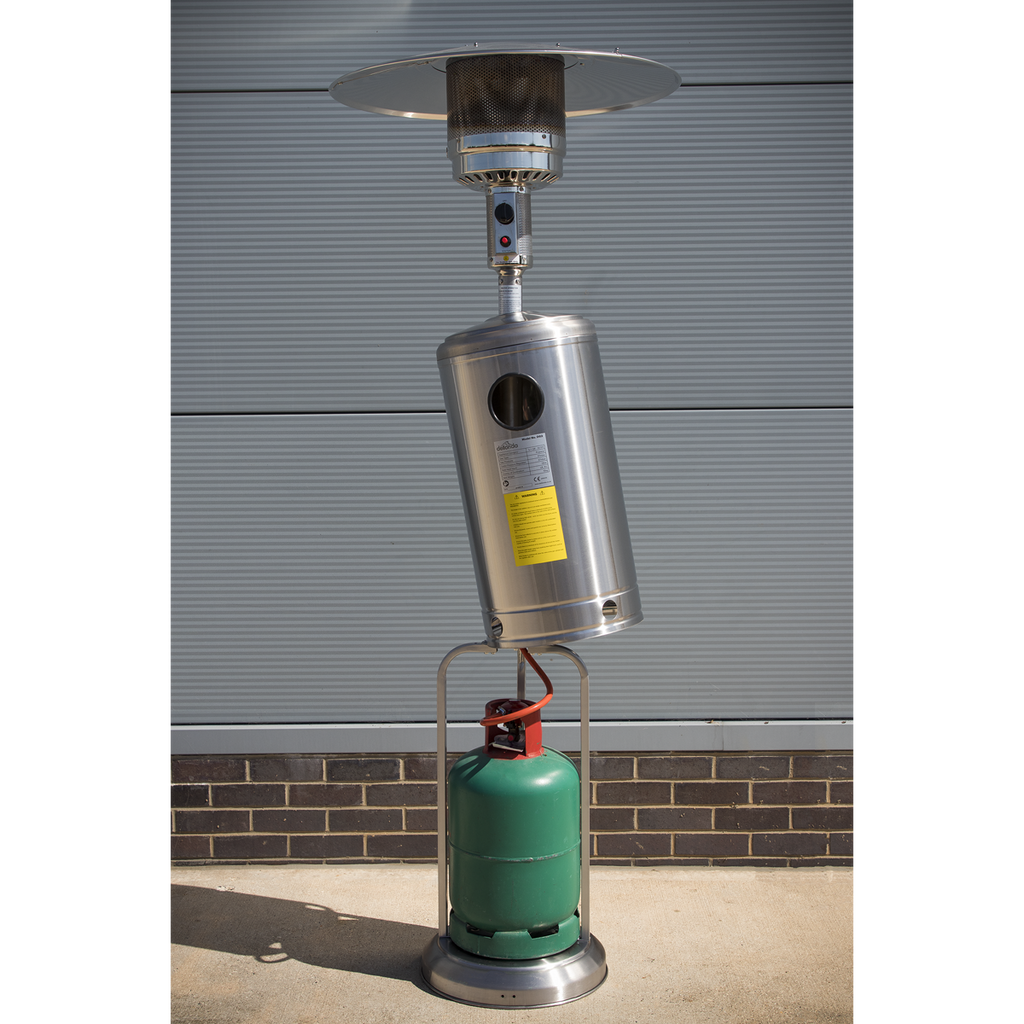 Dellonda Freestanding Gas Patio Heater 13kW Stainless Steel