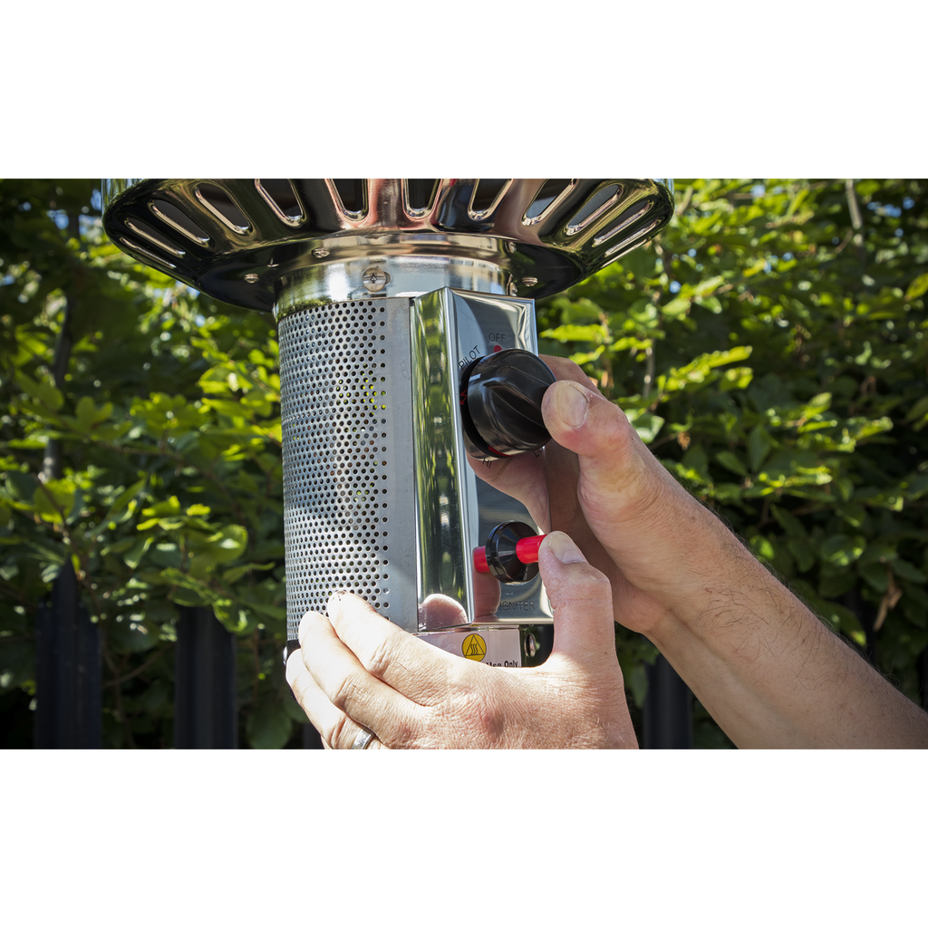 Dellonda Freestanding Gas Patio Heater 13kW Stainless Steel