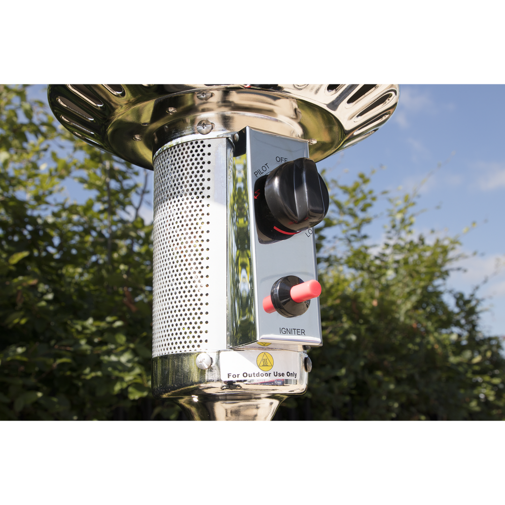 Dellonda Freestanding Gas Patio Heater 13kW Stainless Steel