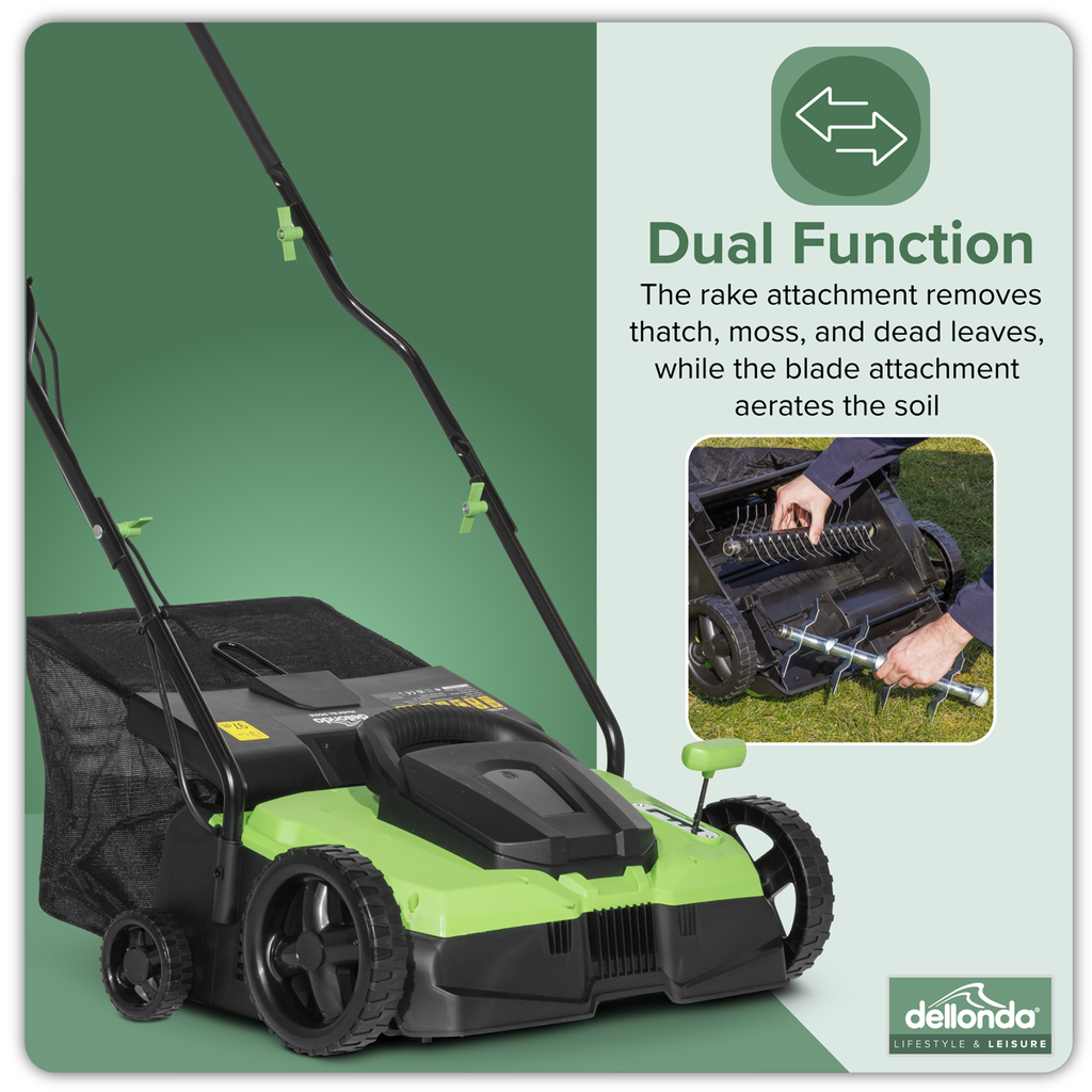 Dellonda Electric 2-in-1 Scarifier & Rake 36cm, 1500W (DG216)