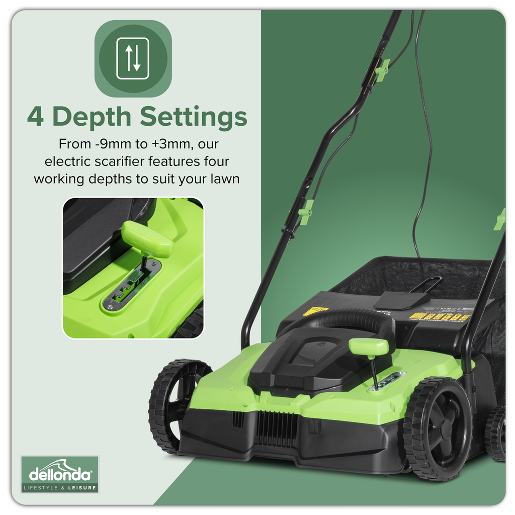 Dellonda Electric 2-in-1 Scarifier & Rake 36cm, 1500W (DG216)