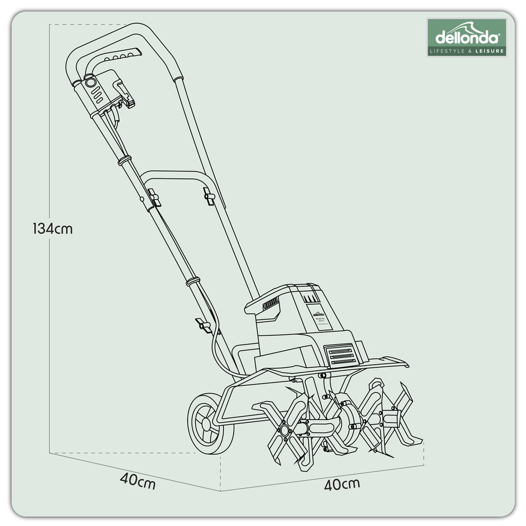 Dellonda Electric Tiller/Cultivator 40cm, 1500W (DG217)
