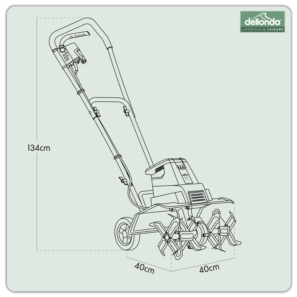 Dellonda Electric Tiller Cultivator 40cm 1500W
