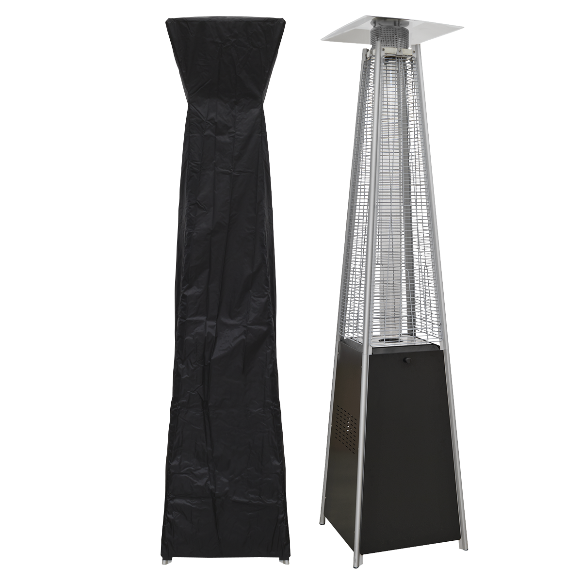 Dellonda Pyramid Gas Patio Heater with Cover 13kW, Black (DG224)