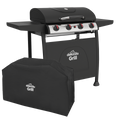 Dellonda 4 Burner Gas BBQ Grill with Piezo Ignition & Cover, Black (DG229)