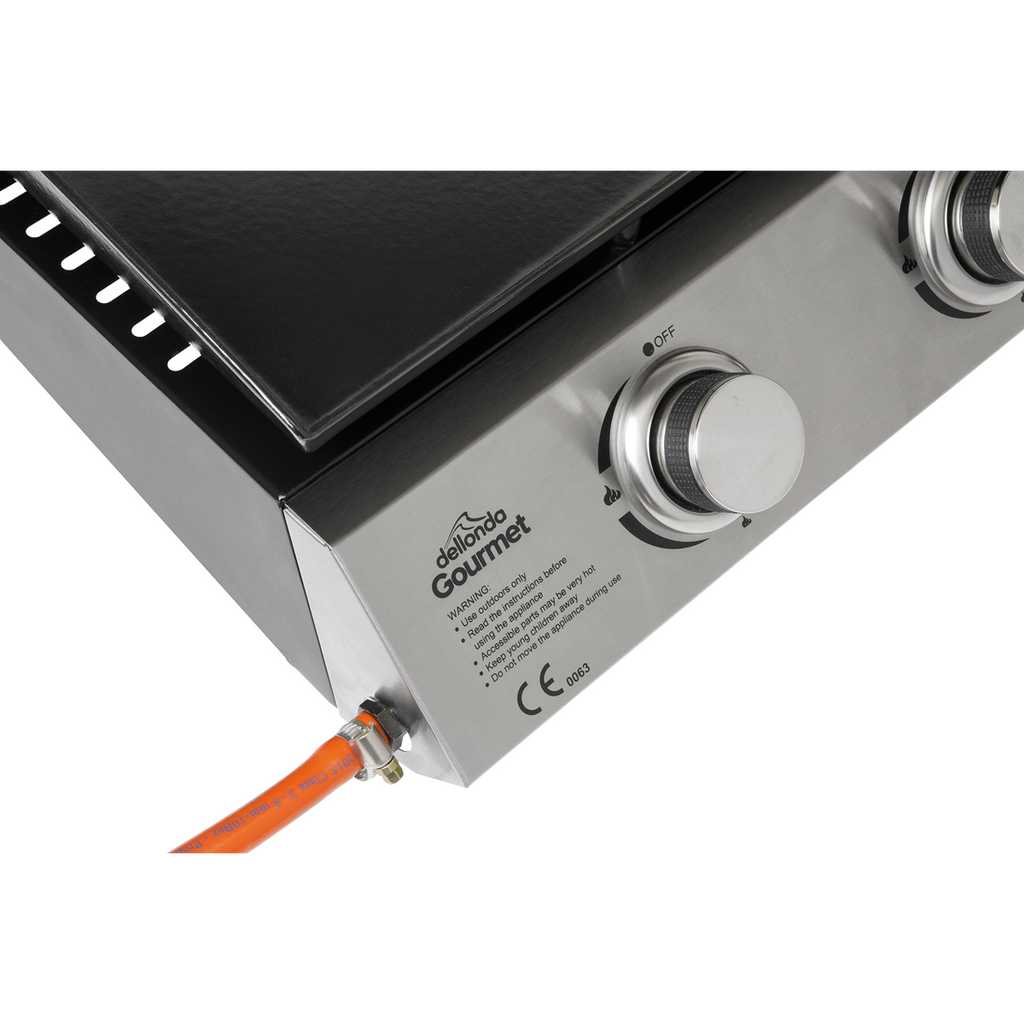 Dellonda 3 Burner Portable Gas Plancha 7.5kW, Stainless Steel (DG22) (Factory Refurbished A)