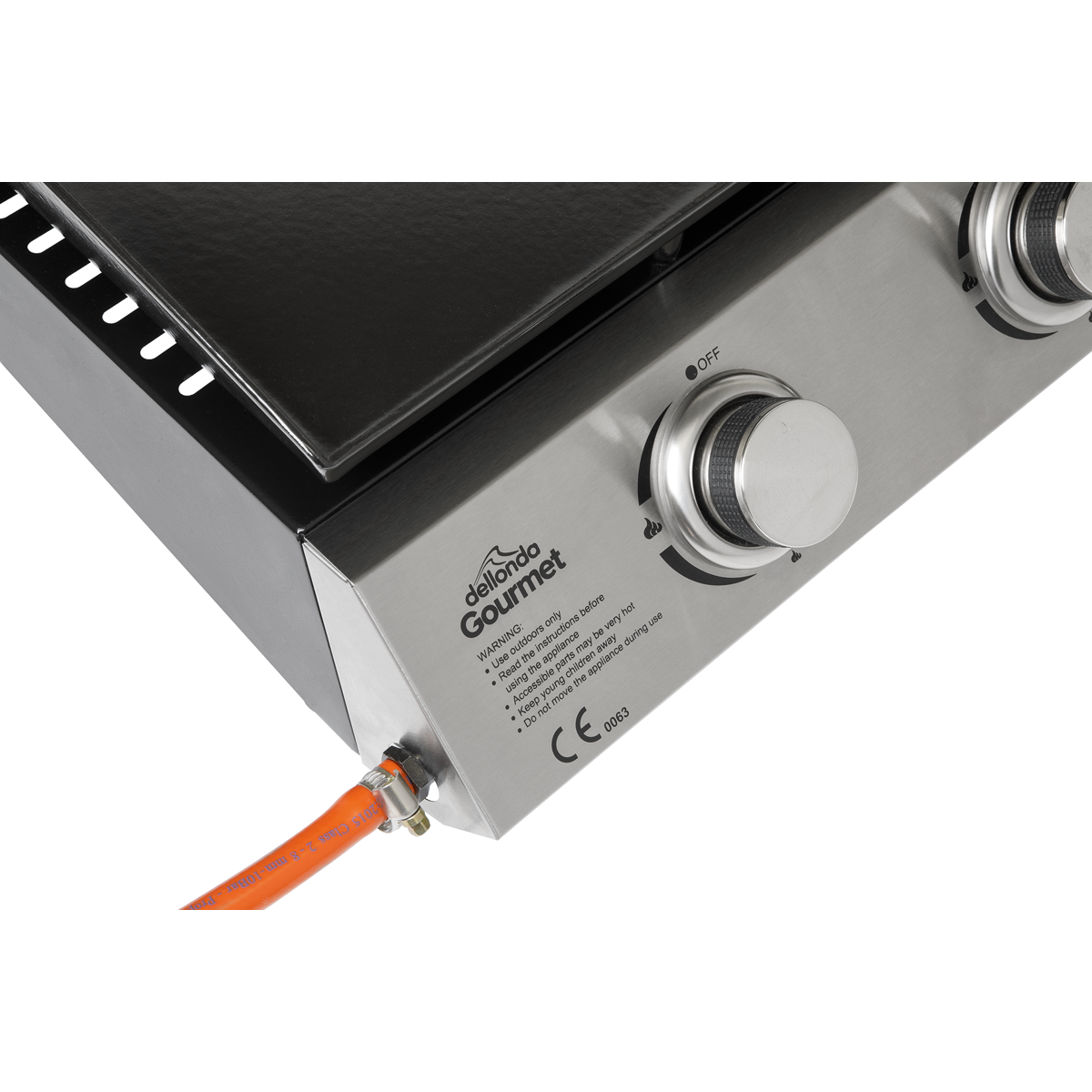 Dellonda 3 Burner Portable Gas Plancha 7.5kW, Stainless Steel (DG22) (Factory Refurbished A)