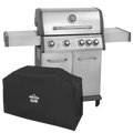 Dellonda 4+1 Burner Deluxe Gas BBQ Grill with Piezo Ignition & Thermometer & Cover - Stainless Steel