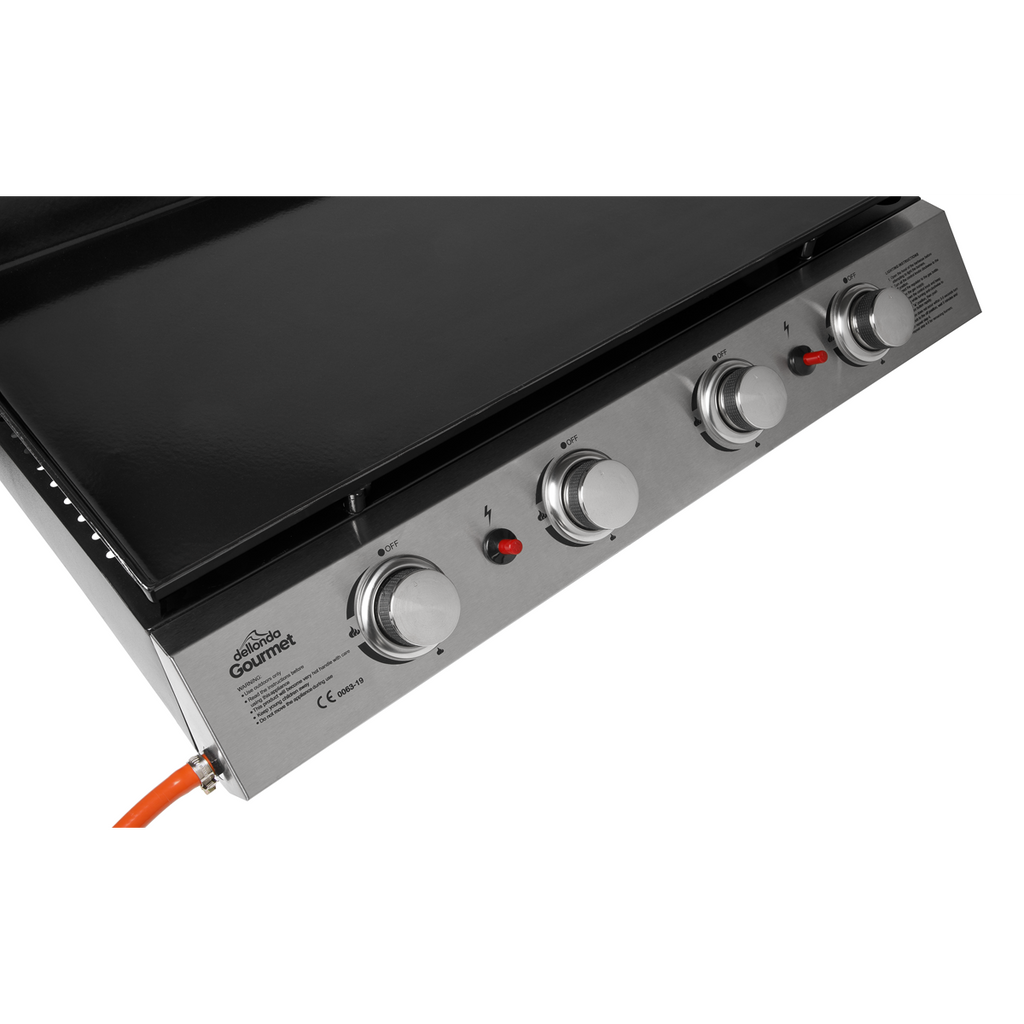 Dellonda 4 Burner Portable Gas Plancha 10kW, Stainless Steel (DG23) (Factory Refurbished A)