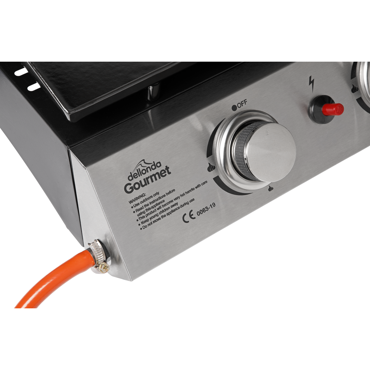 Dellonda 4 Burner Portable Gas Plancha 10kW, Stainless Steel (DG23) (Factory Refurbished A)