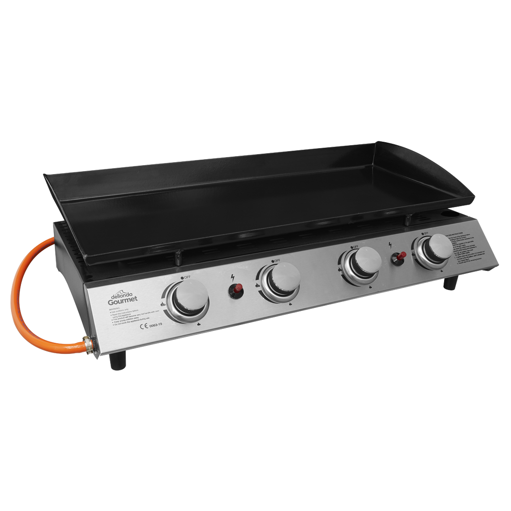 Dellonda 4 Burner Portable Gas Plancha 10kW, Stainless Steel (DG23) (Factory Refurbished A)