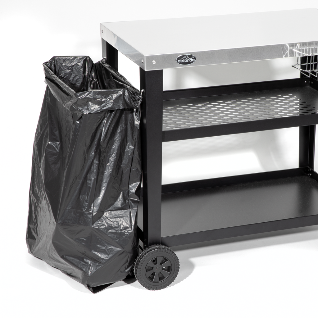 Dellonda BBQ/Plancha Trolley with Utensil Holder, Stainless Steel Top (DG263)