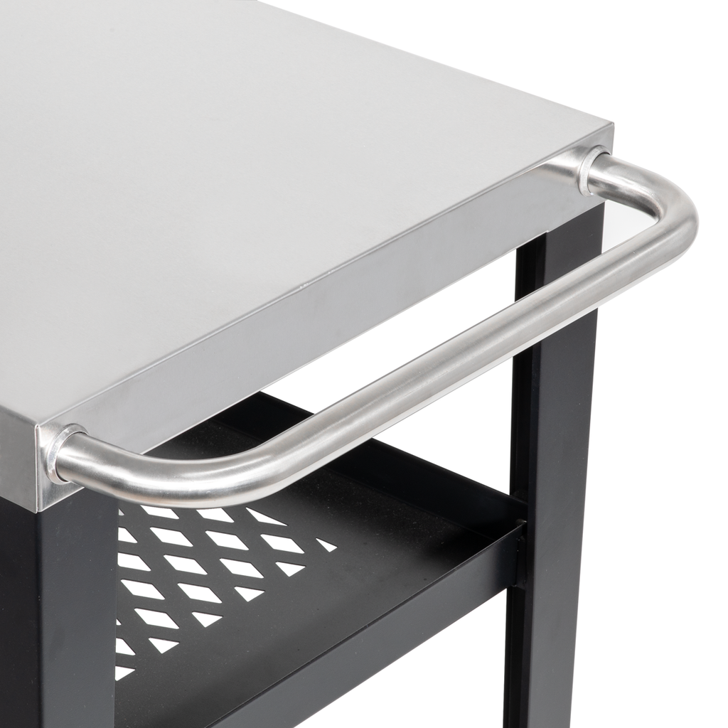 Dellonda BBQ/Plancha Trolley with Utensil Holder, Stainless Steel Top (DG263)