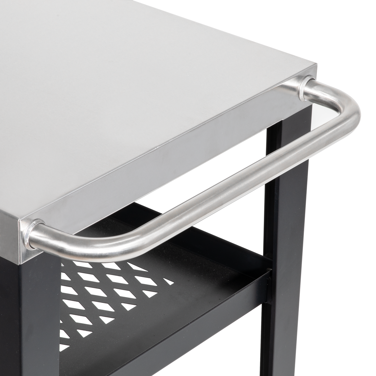 Dellonda BBQ/Plancha Trolley with Utensil Holder, Stainless Steel Top (DG263)