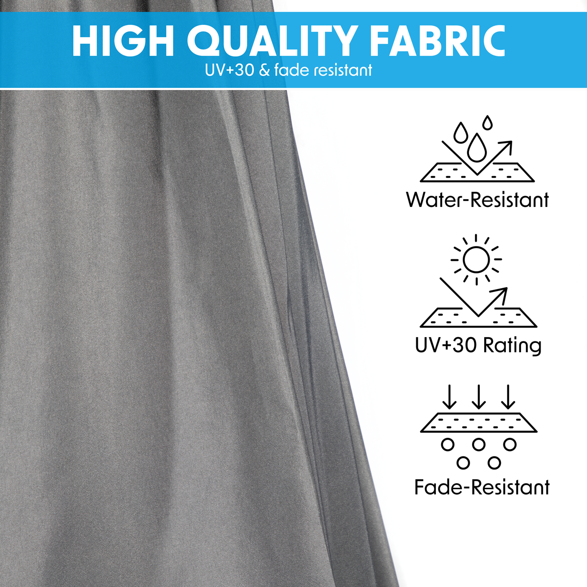 Dellonda Banana Parasol with Cover 3m, Grey (DG264)