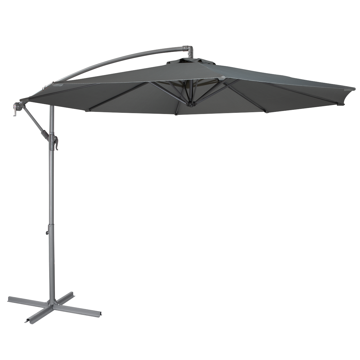 Dellonda Banana Parasol with Cover 3m, Grey (DG264)