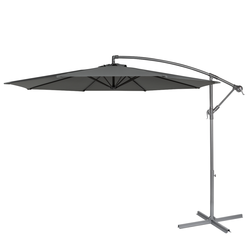 Dellonda Banana Parasol with Cover 3m, Grey (DG264)