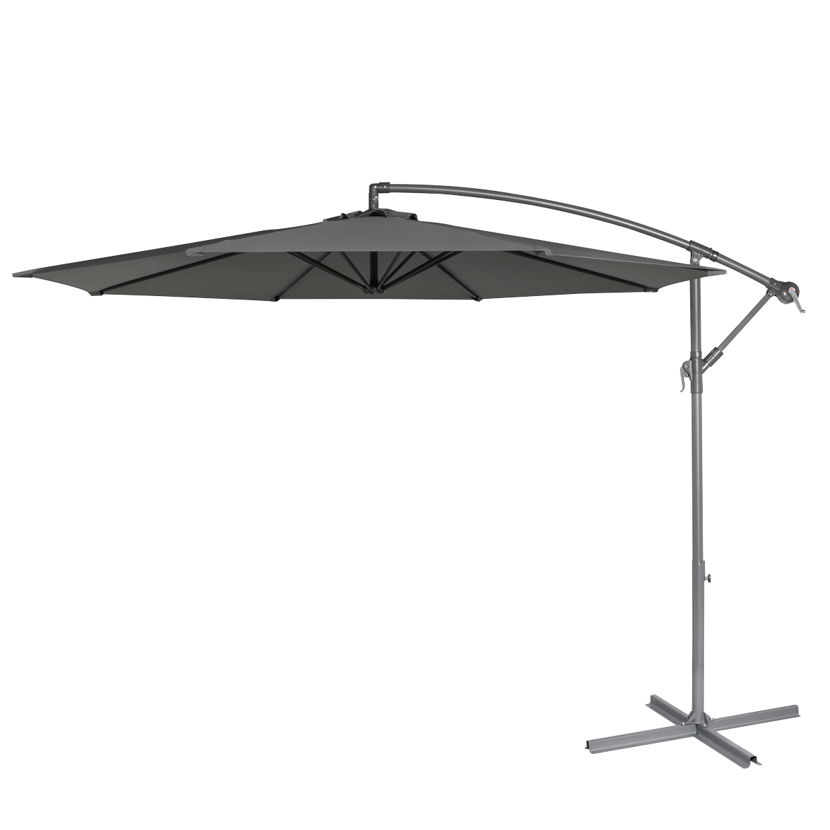 Dellonda Banana Parasol with Cover 3m, Grey (DG264)