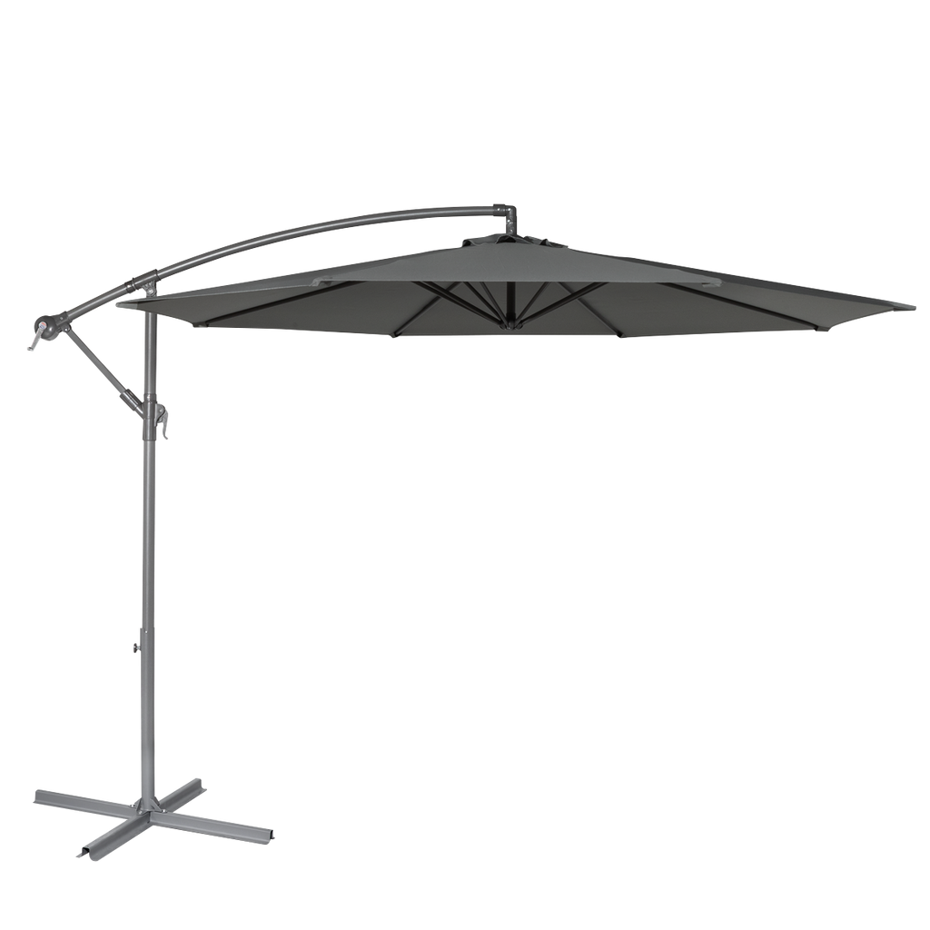 Dellonda Banana Parasol with Cover 3m, Grey (DG264)